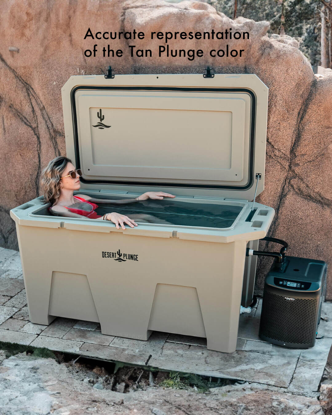 The Desert Plunge Exclusive Cold Plunge Tub - 1/4 horsepower - Tan - Image 6