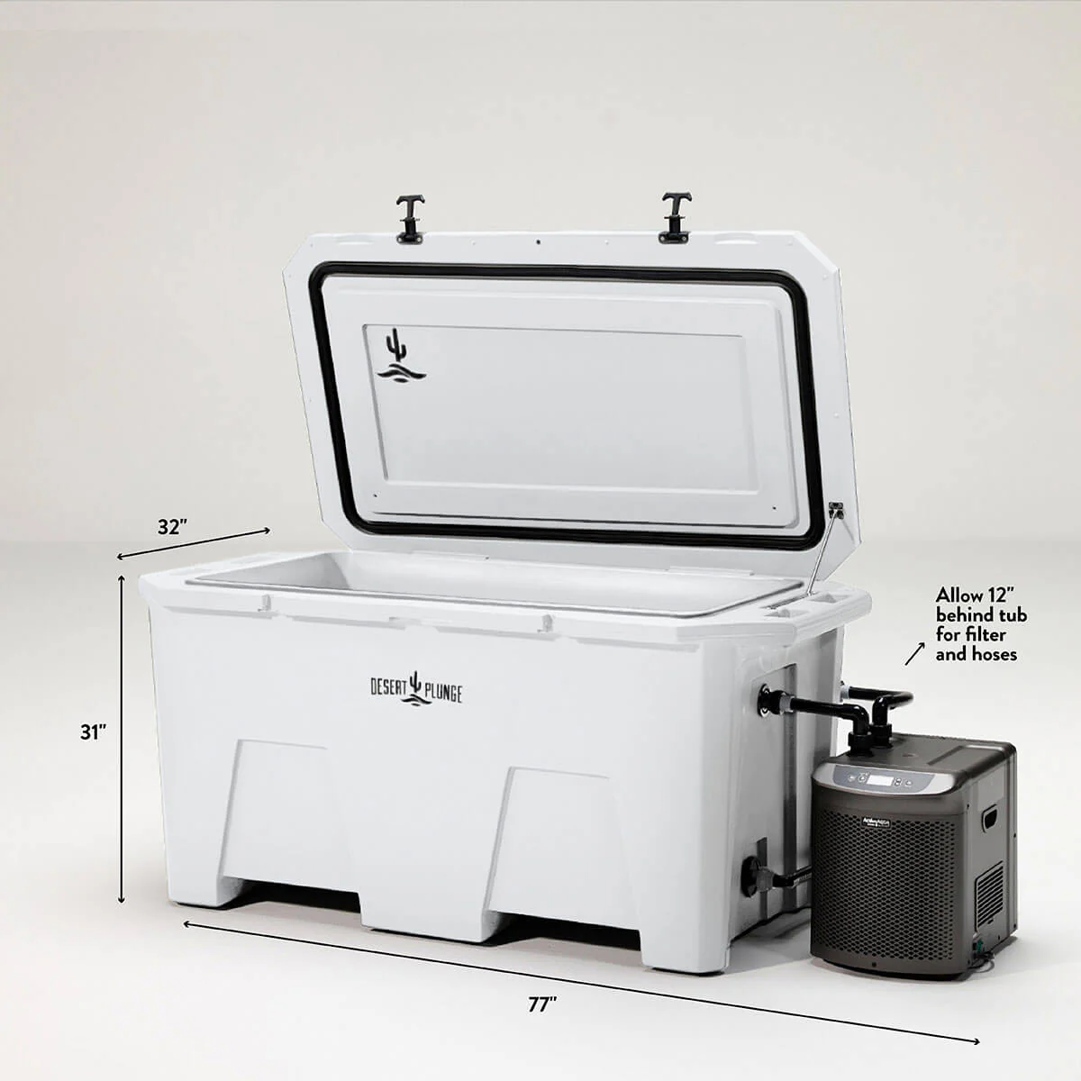 The Desert Plunge Exclusive Cold Plunge Tub - 1/4 horsepower - White - Image 5