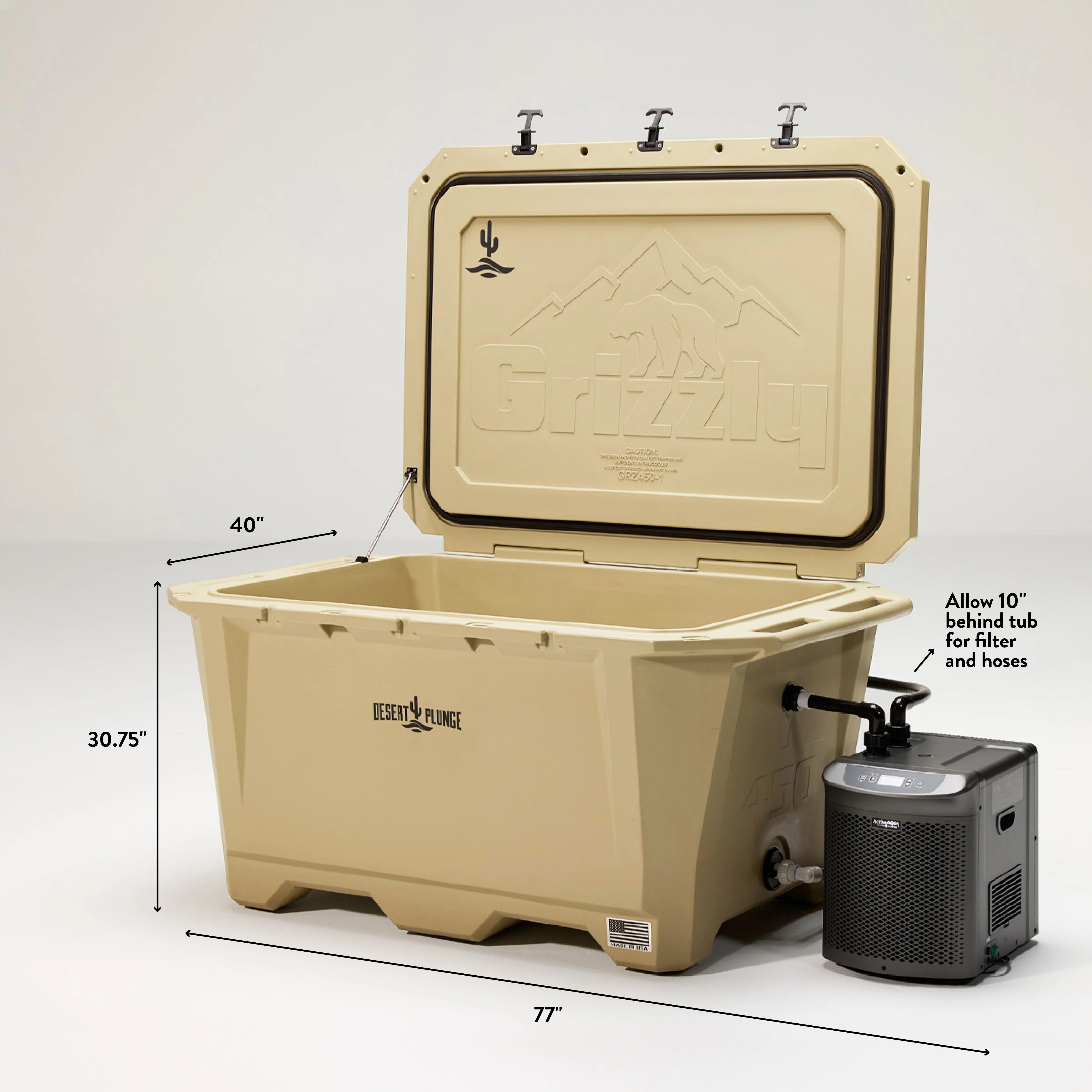 The Wide Grizzly 450 Cold Plunge Tub - 1/4 Horsepower - Tan - Image 5